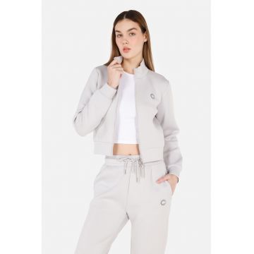 Bluza crop de trening cu fermoar