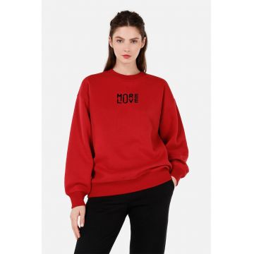 Bluza de trening cu decolteu la baza gatului si maneci cazute Bluza de trening cu decolteu la baza gatului si maneci cazute