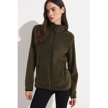 Bluza de trening din material fleece cu fermoar - Kaki