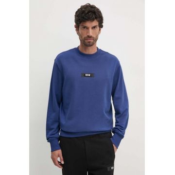 Versace Jeans Couture hanorac de bumbac barbati, culoarea albastru marin, cu imprimeu, 77GAI3R3 F0002 Versace Jeans Couture hanorac de bumbac barbati, culoarea albastru marin, cu imprimeu, 77GAI3R3 F0002