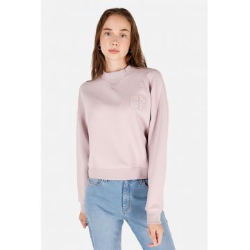 Bluza de trening uni cu decolteu la baza gatului Bluza de trening uni cu decolteu la baza gatului