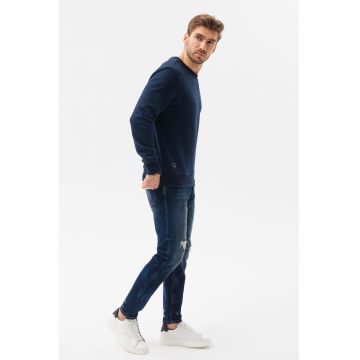 Bluza sport regular fit cu decolteu la baza gatului - Albastru marin - Bluza sport regular fit cu decolteu la baza gatului - Albastru marin -
