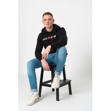 Hanorac regular fit cu buzunar kangaroo - Negru