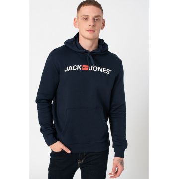 Hanorac regular fit cu buzunar kangaroo - Bleumarin