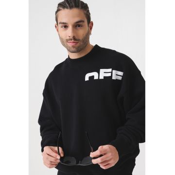 Bluza de trening cu decolteu la baza gatului si imprimeu logo Bluza de trening cu decolteu la baza gatului si imprimeu logo