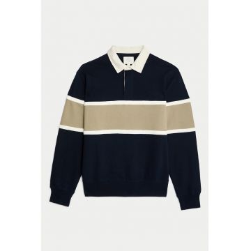 Bluza polo de trening cu model in dungi