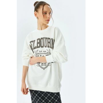 Bluza de trening supradimensionata cu imprimeu