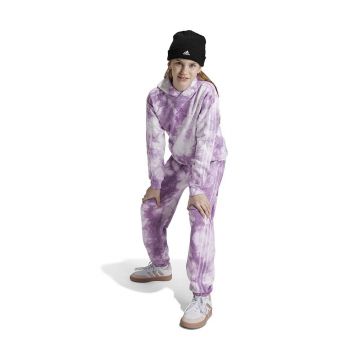 adidas bluza copii J SZN W HD culoarea violet, cu glugă, modelator, IY7839