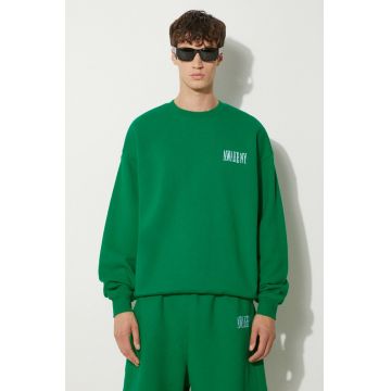 Awake NY hanorac de bumbac Awake Crewneck barbati, culoarea verde, cu imprimeu, SP24-CN002