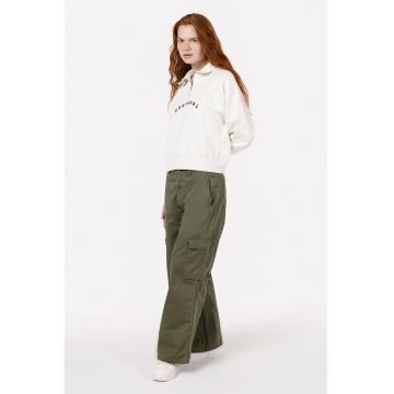 Bluza de trening din bumbac cu fenta cu fermoar