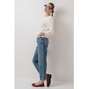 Bluza de trening cu decolteu la baza gatului si maneci cazute