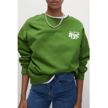 Bluza de trening cu decolteu la baza gatului si maneci cazute