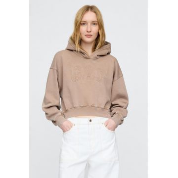 Hanorac crop cu imprimeu logo