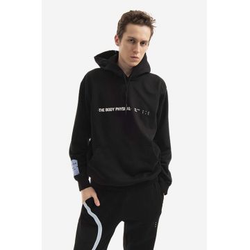 MCQ hanorac de bumbac Manifesto bărbați, culoarea negru, cu glugă, cu imprimeu 624727RST841000-BLACK MCQ hanorac de bumbac Manifesto bărbați, culoarea negru, cu glugă, cu imprimeu 624727RST841000-BLACK