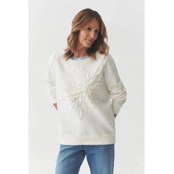 Bluza de trening cu design in relief si decolteu rotund