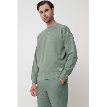 Bluza de trening din bumbac cu decolteu la baza gatului