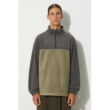 Columbia hanorac fleece Steens Mountain Half Zip culoarea gri, neted, 1620191