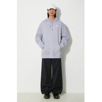 The North Face bluza M Essential Hoodie barbati, culoarea gri, cu glugă, melanj, NF0A7ZJ9DYX1
