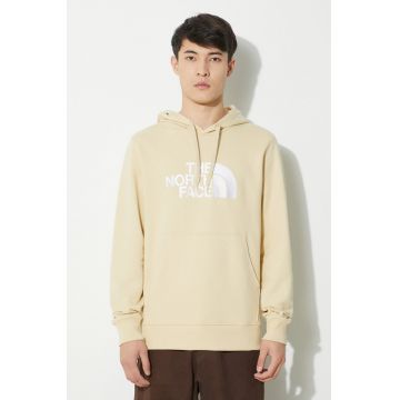 The North Face hanorac de bumbac M Light Drew Peak Pullover Hoodie barbati, culoarea bej, cu glugă, cu imprimeu, NF00A0TE8D61