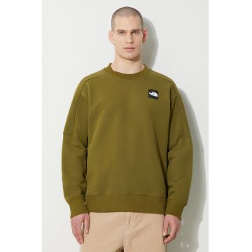 The North Face hanorac de bumbac U The 489 Crew bărbați, culoarea verde, cu imprimeu, NF0A87D8PIB1