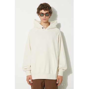 Vans hanorac de bumbac Premium Classics LX Hoodie Fleece barbati, culoarea bej, cu glugă, neted, VN000GZ189F1