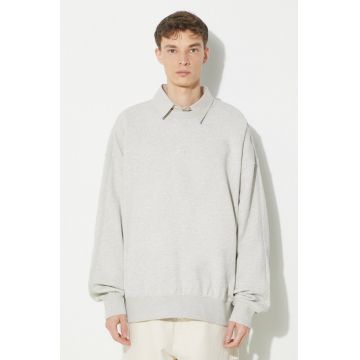 Vans hanorac de bumbac Premium Standards Crew Fleece LX barbati, culoarea bej, melanj, VN000GBWRKZ1