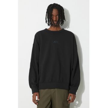 Vans hanorac de bumbac Premium Standards Crew Fleece LX barbati, culoarea negru, neted, VN000GBWBLK1