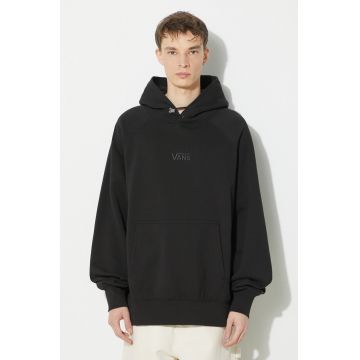 Vans hanorac de bumbac Premium Standards Hoodie Fleece LX barbati, culoarea negru, cu glugă, neted, VN000GZ1BLK1