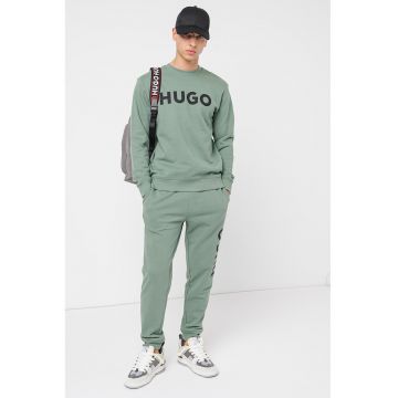 Bluza de trening cu decolteu la baza gatului si imprimeu logo Dem