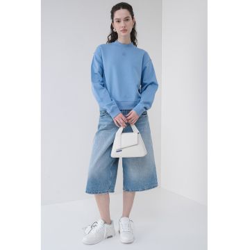 Bluza de trening cu decolteu la baza gatului si maneci cazute