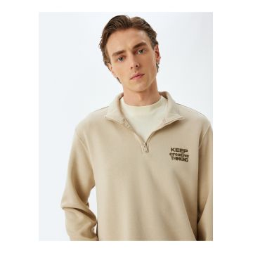 Bluza de trening cu fenta cu fermoar