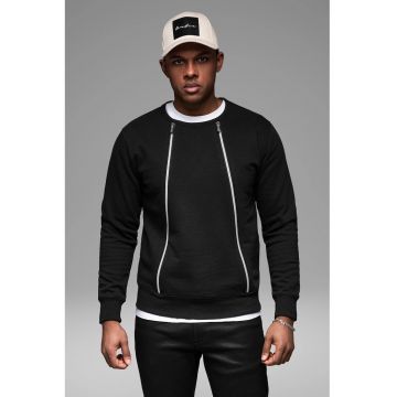 Bluza de trening cu fermoare decorative