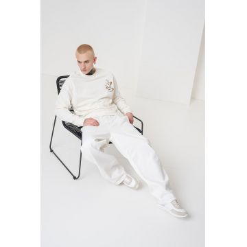 Bluza de trening cu imprimeu si mansete striate