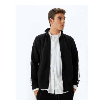 Bluza de trening din amestec de bumbac cu fermoar