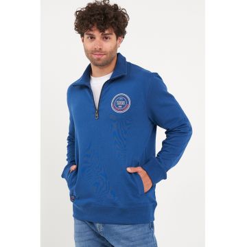Bluza de trening din bumbac cu fenta cu fermoar