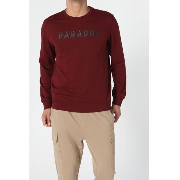 Bluza sport cu imprimeu text - Maro cognac