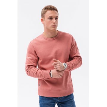 Bluza sport de bumbac cu decolteu la baza gatului - Roz prafuit -