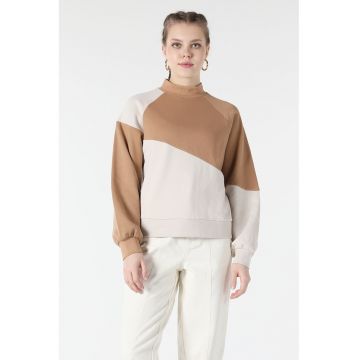 Bluza sport din amestec de bumbac cu design in doua nuante