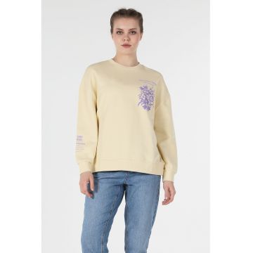 Bluza sport din amestec de bumbac cu imprimeu floral