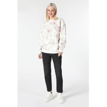 Bluza sport din amestec de bumbac cu model floral
