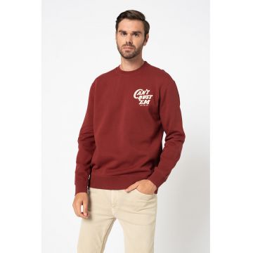 Bluza sport regular fit cu broderie Can´T Bust´Em - Rosu inchis/alb prafuit -