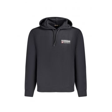 Hanorac barbati - cu mini imprimeu cu logo - Regular fit - Negru