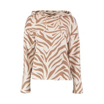 Hanorac cu animal print si maneci cazute