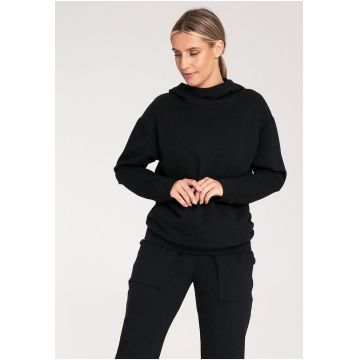Hanorac dama -  M1034 - negru - bumbac/elastan