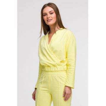 Bluza cu decolteu petrecut -  Galben -