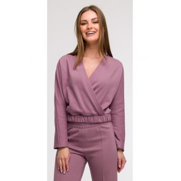 Bluza cu decolteu petrecut -  Mov -