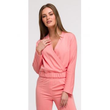 Bluza cu decolteu petrecut -  Roz -