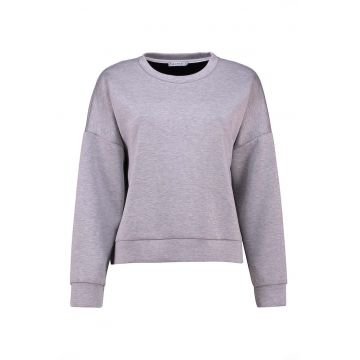 Bluza de trening cu decolteu la baza gatului si maneci cazute