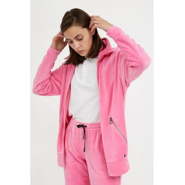 Bluza de trening cu fermoar si guler inalt
