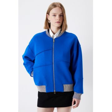 Bluza de trening cu fermoar si maneci cazute